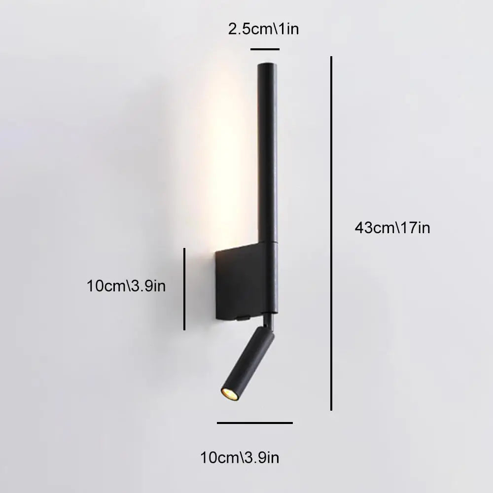 Bedroom Wall Lamp Minimalist Modern Reading Light Homestay Hotel Study Rotating Wall Lamp Adjustable Reading Light with Switch