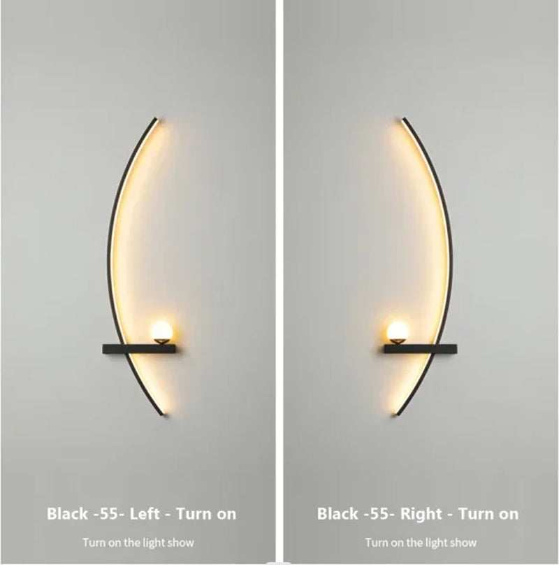Modern LED Wall Lamp Minimalist Black Gold Decorative Wall Sconce for Bedroom Bedside Study Home Indoor Lighting Lusters Lights